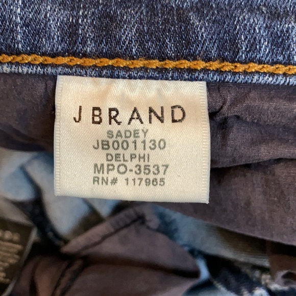 J Brand Sadey Mid Rise Straight Leg Crop Jeans Delphi Wash Raw Hem Size 27 - Picture 13 of 15